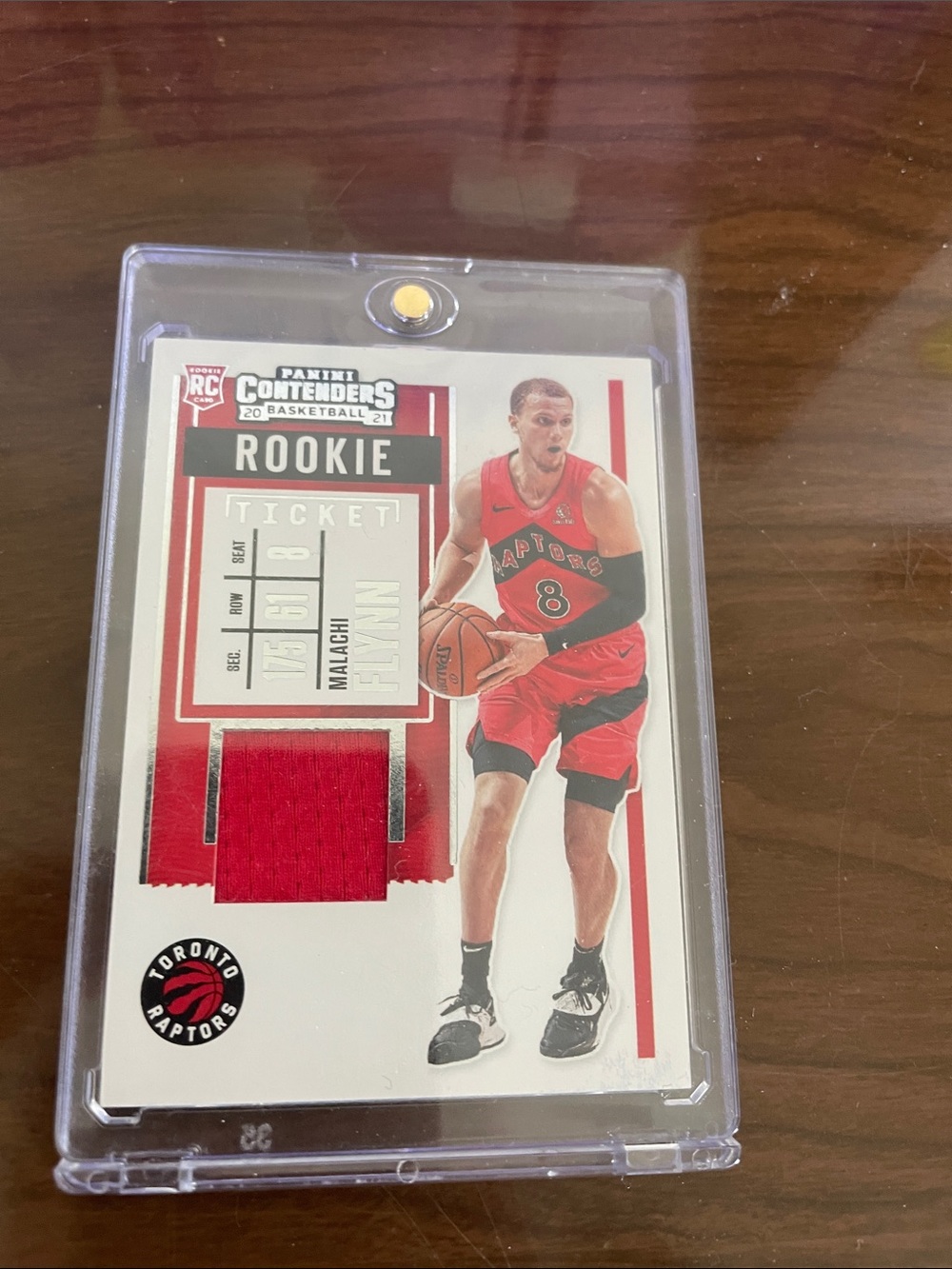 Panini Rookie Ticket Malachi Flynn Red and Black Jersey Swatch